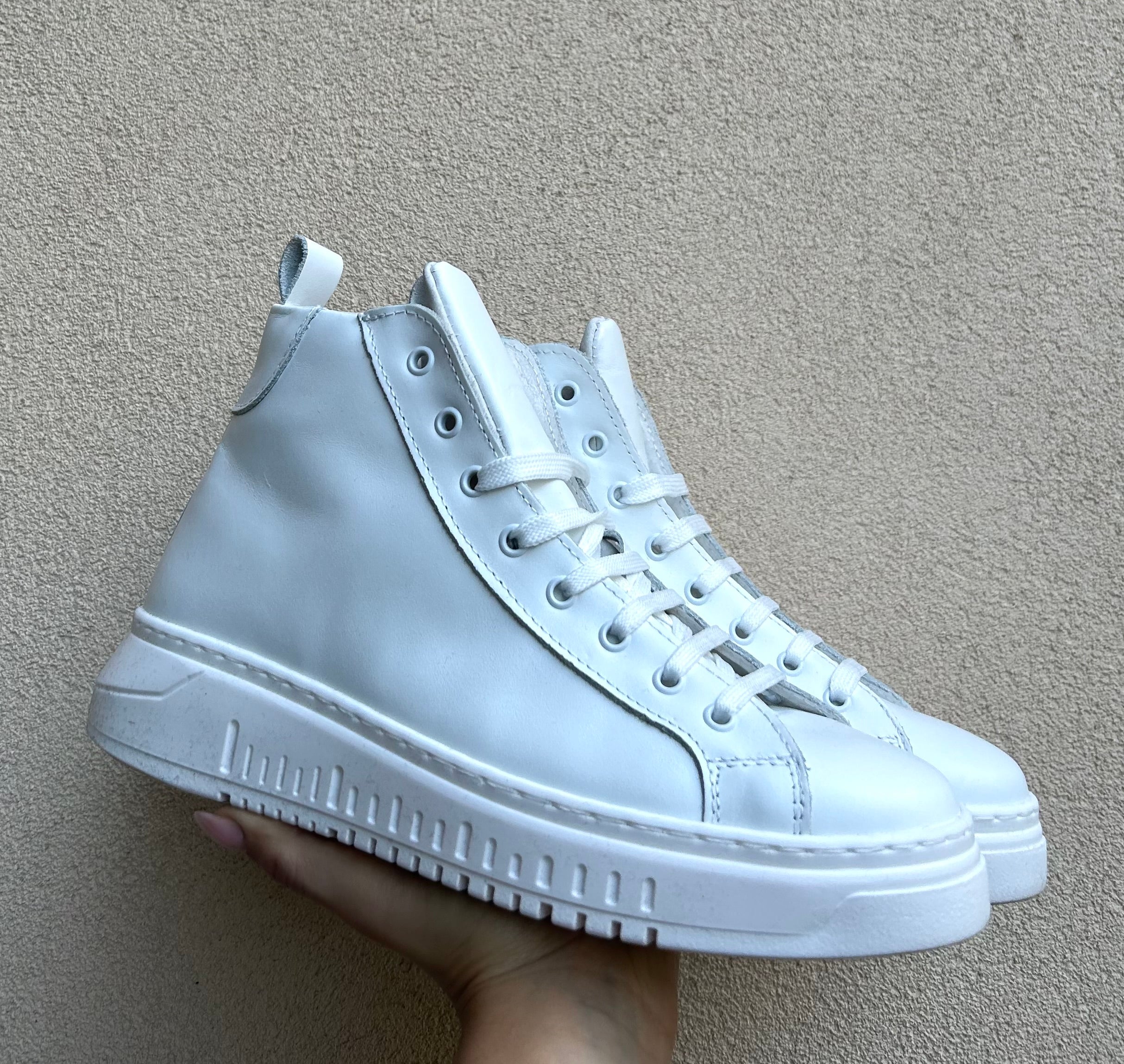 SNEAKERS STIVALETTO VITELLO BIANCO