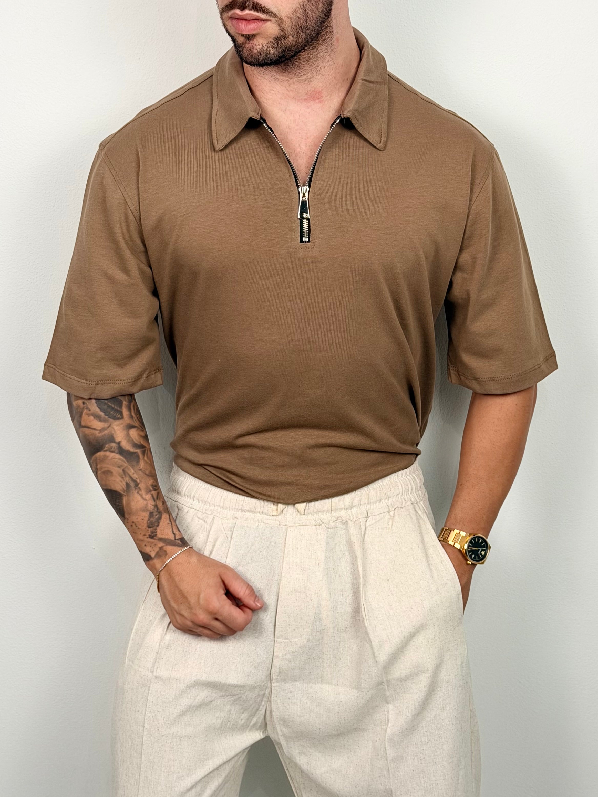 POLO COTTON OVER ZIP