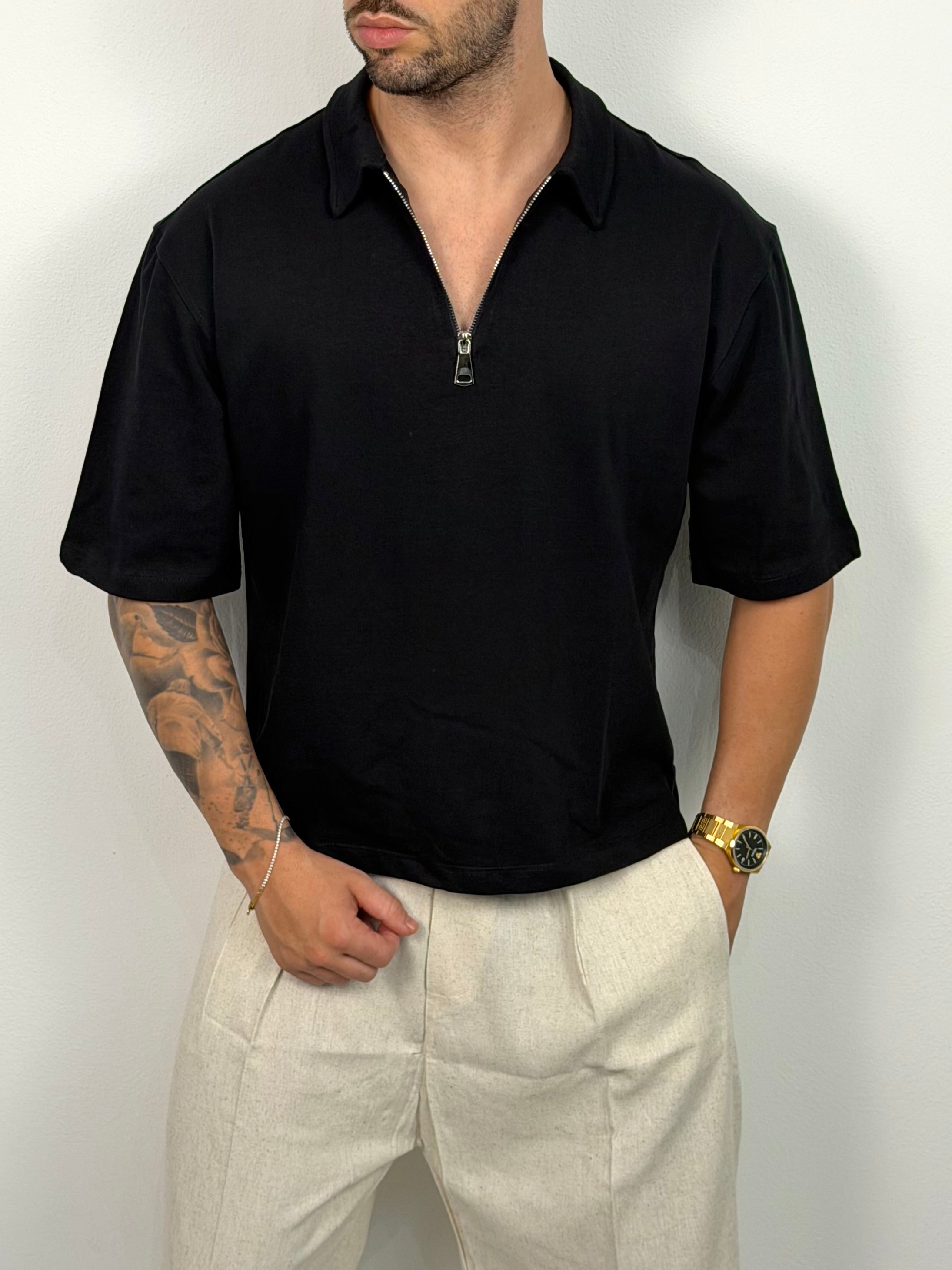 POLO COTTON OVER ZIP