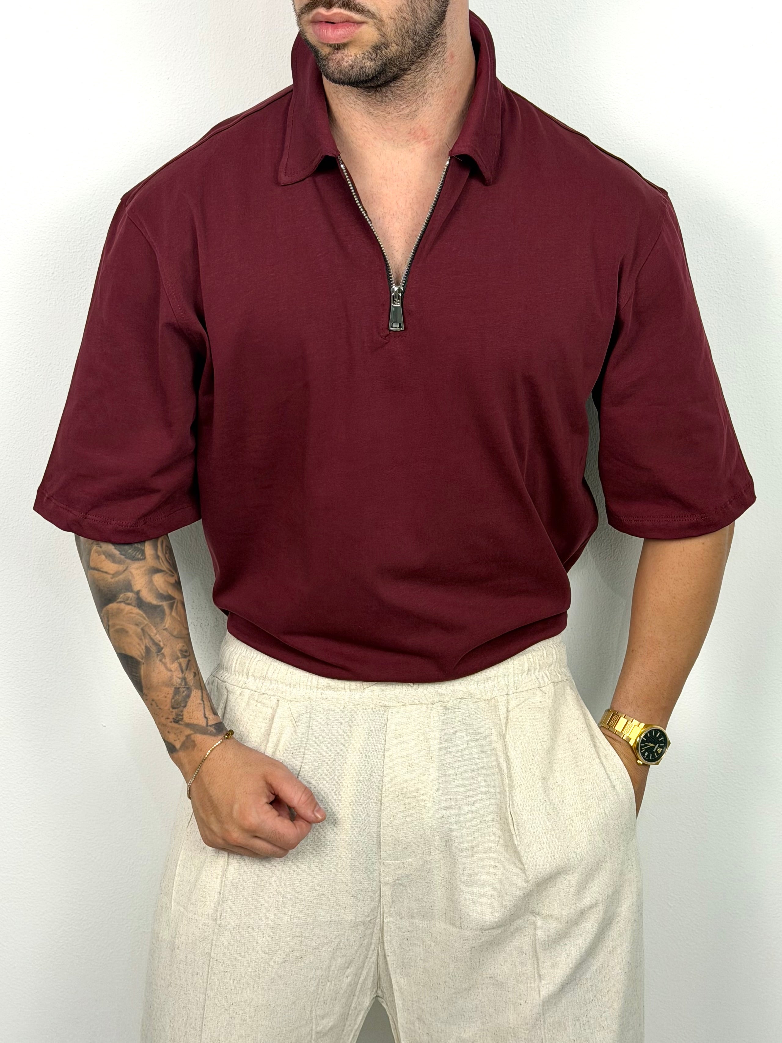 POLO COTTON OVER ZIP